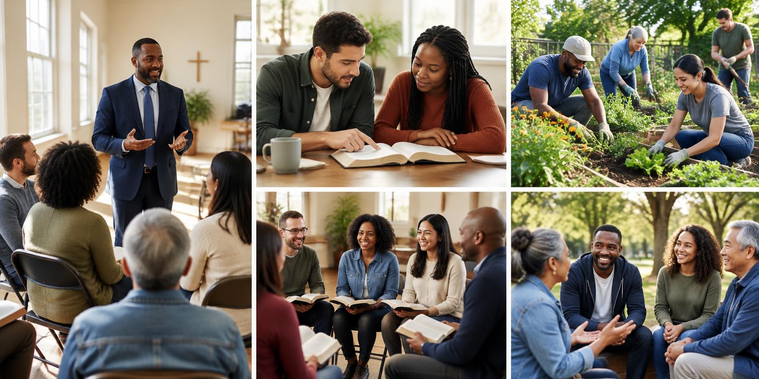 Church training, mentoring, study groups and community service